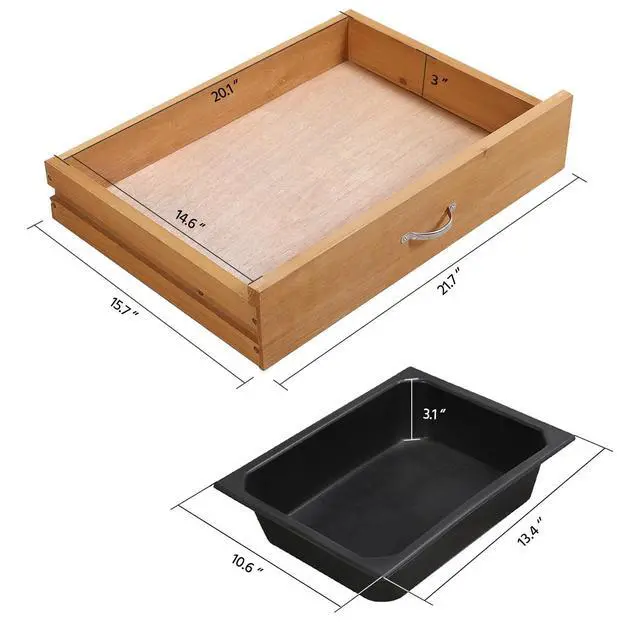 Alt view image 6 of 6 - 45.2x17.7x47.6'' (LxWxH) Potting Benches Outdoor Garden Potting Table Work Bench with Removable Sink Drawer Rack Shelves Work Station, Wood