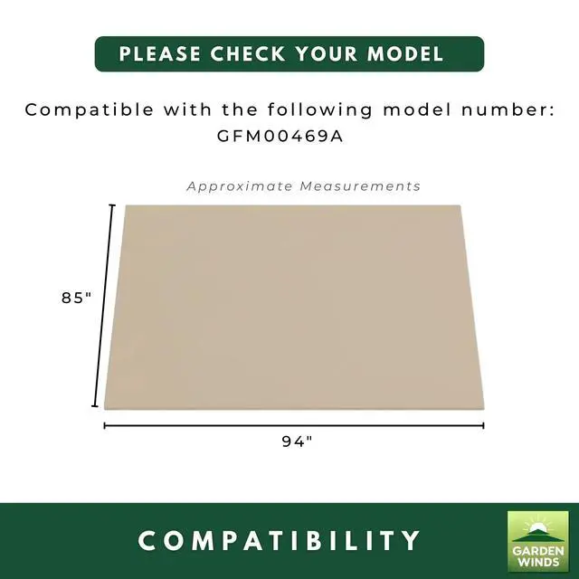 Alt view image 5 of 6 - Durable 350 Replacement Canopy Top Compatible with Arched 9' x 9' Pergola Model GFM00469A - Beige