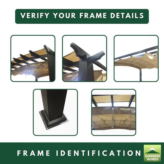 Alt view image 6 of 6 - Durable 350 Replacement Canopy Top Compatible with Arched 9' x 9' Pergola Model GFM00469A - Beige
