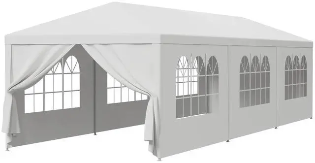 Main image of 10x30 Party Tent Outdoor Wedding Camping Canopy Heavy Duty Gazebo with Removable Sidewalls, Waterproof Shade Shelter for Backyard, Garden, Patio