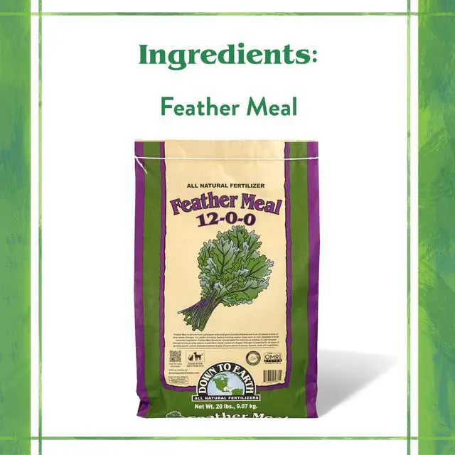Alt view image 4 of 6 - Organic Feather Meal - Slow Release Nitrogen Plant Food for Green Growth 12-0-0, 20 lb