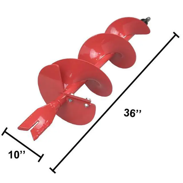 Alt view image 2 of 4 - 10 Inch Diameter 36 Inch Long Single Sprial Earth Auger Bit with Fishtail Point Drill Bit and The Patent Shock Spring