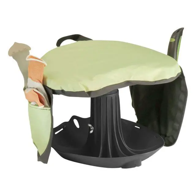 Alt view image 5 of 6 - Vertex Premium Garden Rocker with Cushion, Cover and Pockets | Gardeners Work Seat Stool for Weeding Planting Tool | Made in USA | Model GB1227