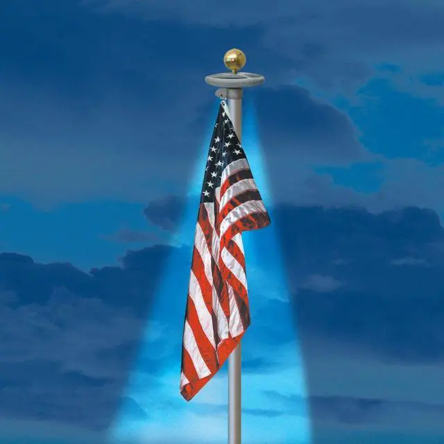 Alt view image 4 of 5 - Solar Powered Outdoor Flagpole with LED Light, 9 Inch (Model 2472)
