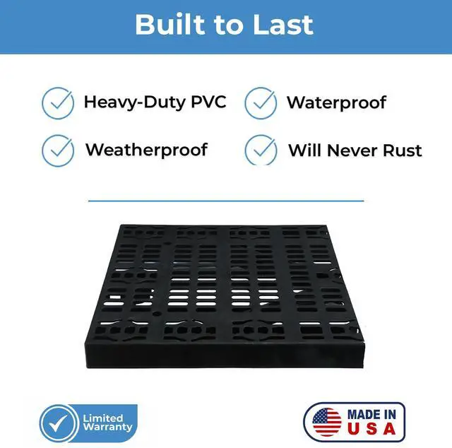 Alt view image 2 of 6 - 24 Inch x 24 Inch Heavy Duty Fountain Basin Grate - for Pond and Water Garden Features and More - Hides Reservoirs - Holds Bubblers, Rocks, Other Decorations - Will Not Rust - Black - Can Be Cut