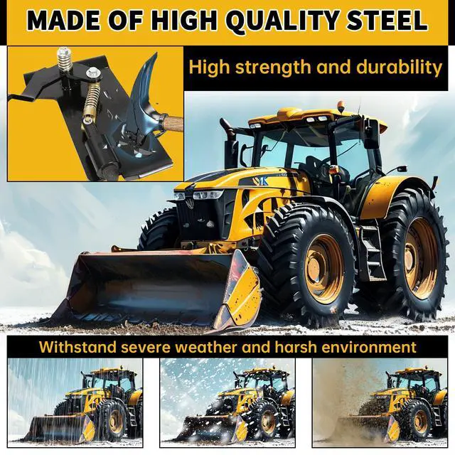 Alt view image 4 of 6 - Pair Skid Steer Quick Tach Attach Conversion Adapter Weld on Quick Attachment Plate Bobtach Kubota Latch Box Plate Weld On QTK Tractor Universal Front Attachment