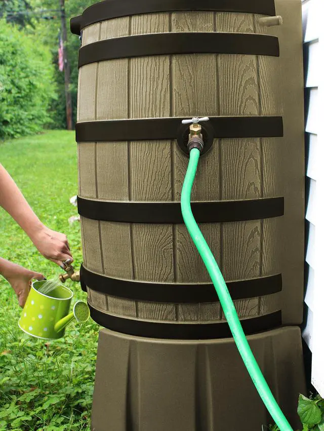 Alt view image 3 of 5 - RW50ST-KHA 50-Gallon Rain Wizard Rain Barrel Stand, Khaki