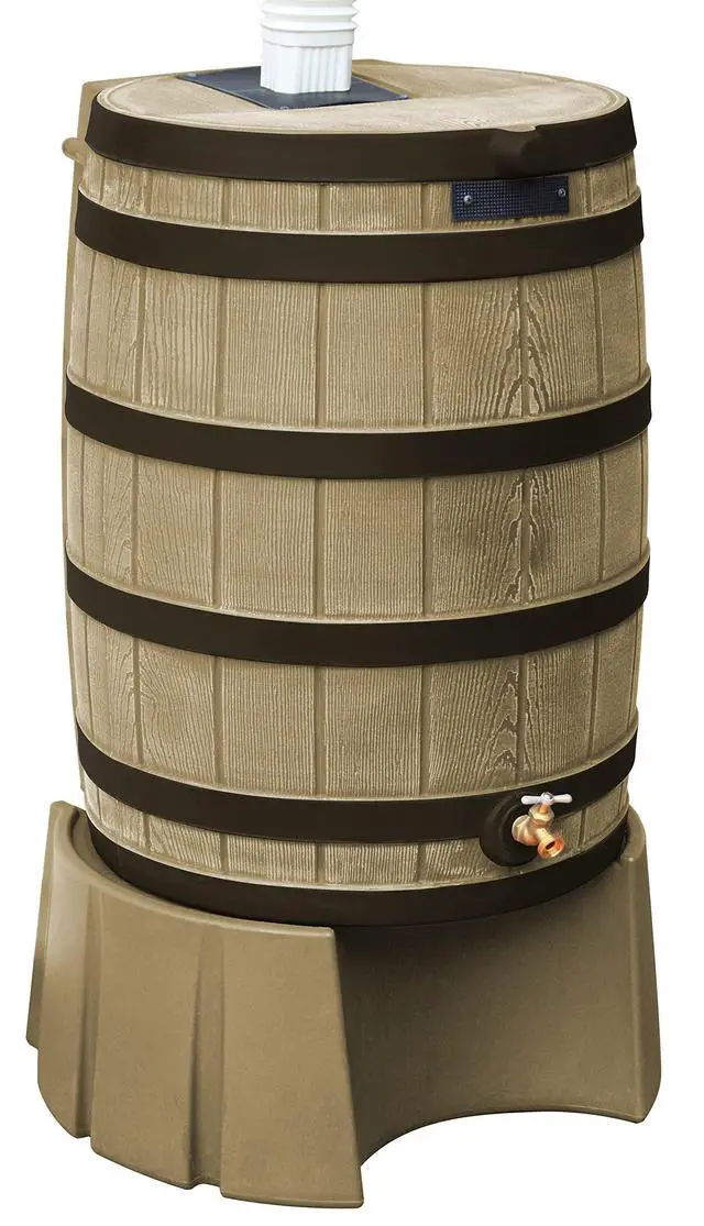 Alt view image 4 of 5 - RW50ST-KHA 50-Gallon Rain Wizard Rain Barrel Stand, Khaki
