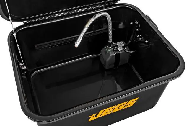 Alt view image 6 of 6 - 5-Gallon Portable Parts Washer | 3.5 Gallon Solvent Capacity | 3.96 Gallon Per Minute Max Pump Output | Heavy Duty Steel | Powder Coated Black with Logo