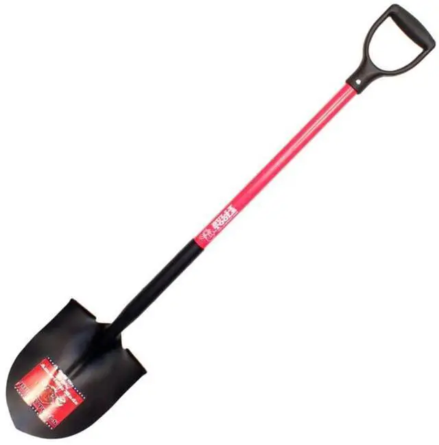 Main image of 14-Gauge Round Point Spade Shovel with D-Grip Heavy Duty Fiberglass Handle | Metal Body Digging Shovel for Garden Landscaping, Trenching and Planting, Garden Tools, 100% Made in USA