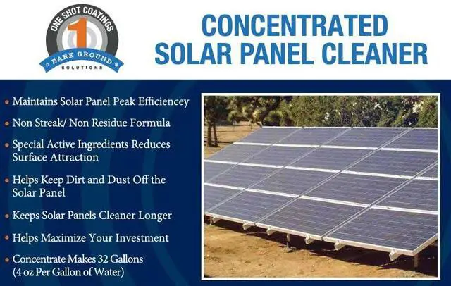 Alt view image 3 of 4 - BareGround Solutions 1 Shot 1S-CSPC Glass & Solar Panel Cleaner Concentrate,Remove Oils,Fingerprints & Water Spots,Pro Streak-Free Ultra Quick Dry, Remove Dirt- Dust -Makes 32 Gallons,1 Gallon-2 PACK