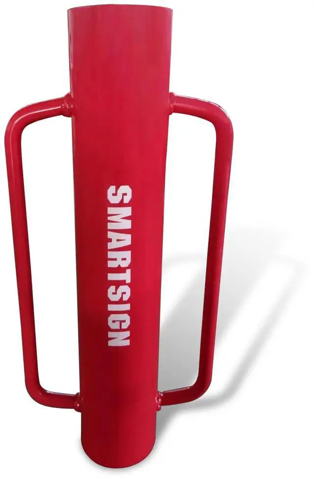 Main image of Post Driver, Heavy Duty 22 lb Steel Post Pounder for Sign Posts/U-Channels/Fence Posts, Red