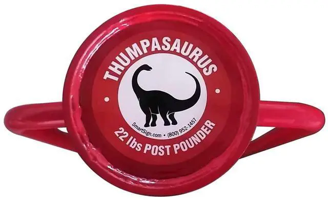 Alt view image 3 of 6 - Post Driver, Heavy Duty 22 lb Steel Post Pounder for Sign Posts/U-Channels/Fence Posts, Red