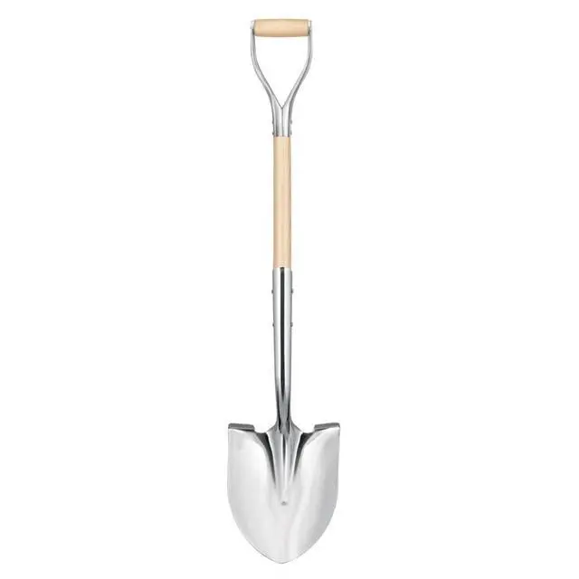 Main image of Polished Chrome Ceremonial Shovel, 27-Inch, D-Grip American Ash Handle, 14-Gauge High-Carbon Steel Blade, Extended Socket, Steel D-Handle (Model 33127)
