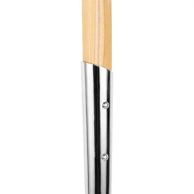 Alt view image 4 of 6 - Polished Chrome Ceremonial Shovel, 27-Inch, D-Grip American Ash Handle, 14-Gauge High-Carbon Steel Blade, Extended Socket, Steel D-Handle (Model 33127)