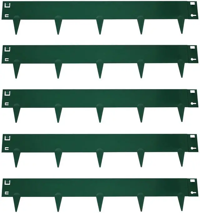 Main image of Sunnydaze 16.7' Metal Landscape Edging Border - 5-Pack of 42 x 7" Steel Garden Edging for Landscaping - Green - Straight