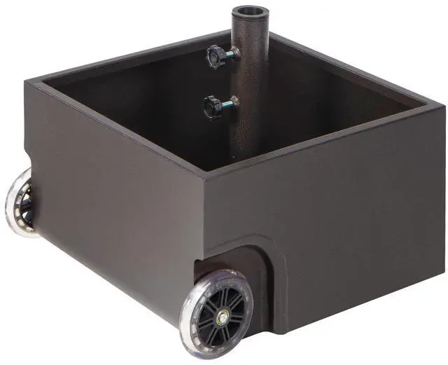 Main image of 170lbs Filled Umbrella Base with Wheels, Heavy Duty Umbrella Stand with Fillable Planter, Drainage Holes, Outdoor Market Umbrella Holder for Patio Garden Deck Pool (Dark Brown)