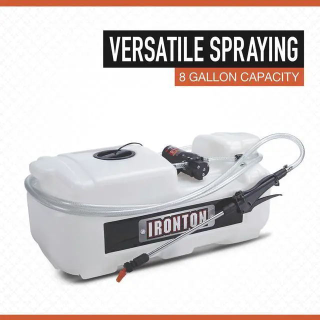 Alt view image 2 of 6 - ATV Spot Sprayer, 8 Gallon Capacity, 1 GPM, 12V, Santoprene and Viton Pump, 12 Ft Vertical Spray Reach, 11 Ft Hose, in-Line Switch, for ATV, UTV and Garden Tractor