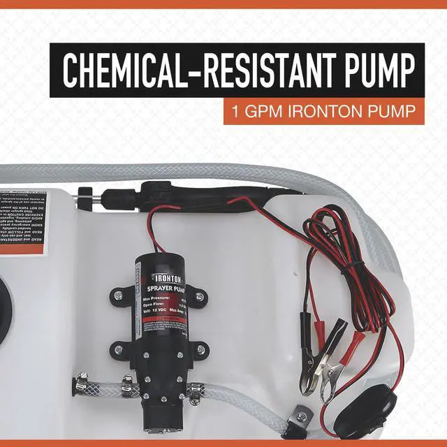 Alt view image 4 of 6 - ATV Spot Sprayer, 8 Gallon Capacity, 1 GPM, 12V, Santoprene and Viton Pump, 12 Ft Vertical Spray Reach, 11 Ft Hose, in-Line Switch, for ATV, UTV and Garden Tractor