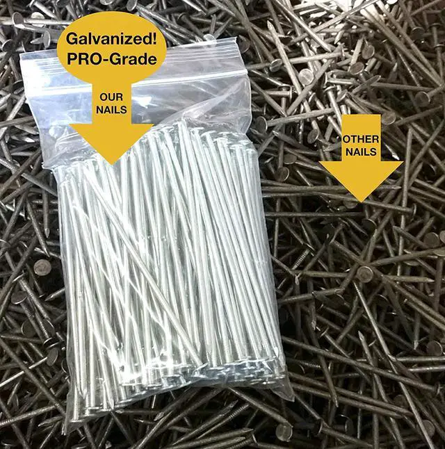 Alt view image 2 of 5 - USA Made (450 Nails) Synthetic Grass Landscape, (15 Pounds Bag) 5.5" Turf Nails/Stakes, Galvanized Boxed Spikes for Securing Artificial Turf Products (an Average of 25% More Nails)