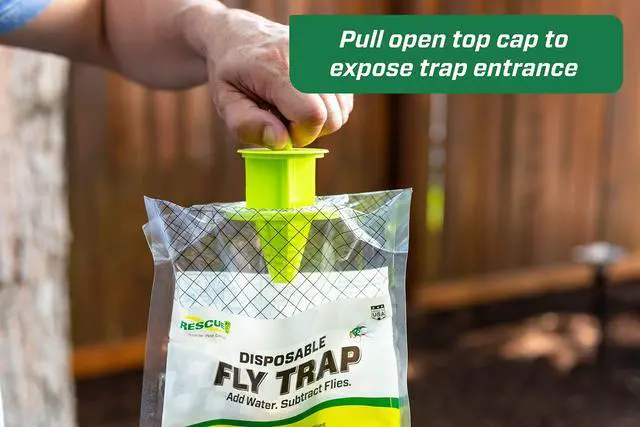 Alt view image 3 of 6 - Outdoor Disposable Fly Trap Hanging Fly Catcher with Attractant Bait, Fly Bag for Patio, Yard, Trash & Farm Areas Easy-to-Use Outdoor Fly Control - 24 Traps