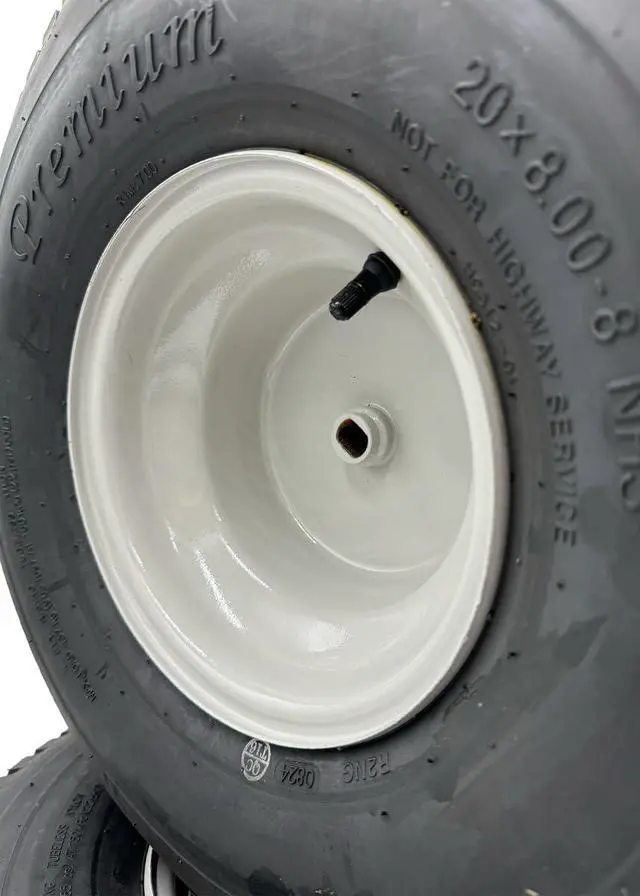 Alt view image 3 of 4 - 20x8.00-8 Gray Lawn Mower Wheel - Set of 2-3/4 Inch Axle, 2.90 Inch Hub