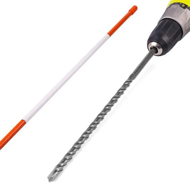 Alt view image 3 of 6 - 72" x 5/16" Driveway Markers, Snow Stakes, Plow Stakes - Includes 12" Install Bit - Orange Reflective Fiberglass 6' (200)