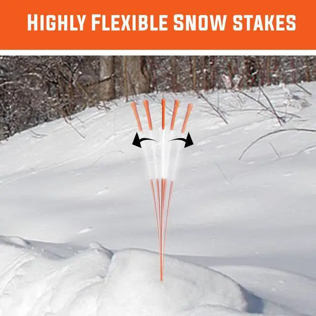 Alt view image 4 of 6 - 72" x 5/16" Driveway Markers, Snow Stakes, Plow Stakes - Includes 12" Install Bit - Orange Reflective Fiberglass 6' (200)
