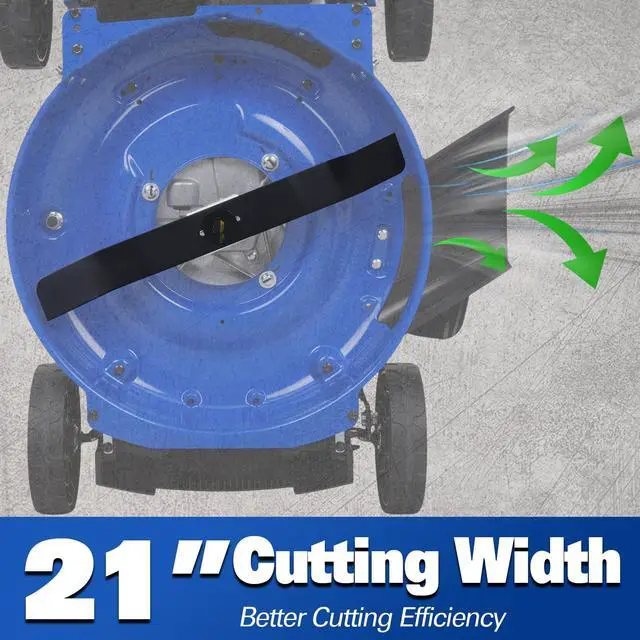 Alt view image 3 of 6 - 21 Inch Lawn Mower Gas Powered, 4-Cycle 144cc Engine, 3-in-1 Push Lawnmower with Bagging, Mulching & Side Discharge, Adjustable 8-Positions Cutting Height, Easy Start