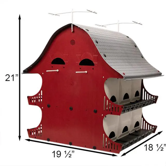 Alt view image 3 of 6 - 16 Family Purple Martin Barn, Durable Polypropylene Plastic, Easy Assembly, Fits S&K Telescoping Pole, Maintenance-Free, Perfect for Country Homes & Farms