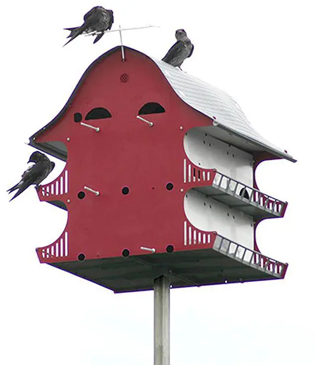 Alt view image 5 of 6 - 16 Family Purple Martin Barn, Durable Polypropylene Plastic, Easy Assembly, Fits S&K Telescoping Pole, Maintenance-Free, Perfect for Country Homes & Farms