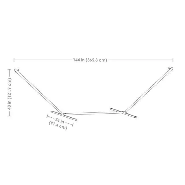 Alt view image 5 of 6 - Sunnydaze Double Hammock Stand for Outside - 350-Pound Capacity Indoor/Outdoor Hammock Frame - Black Powder-Coated Finish - 12-Foot