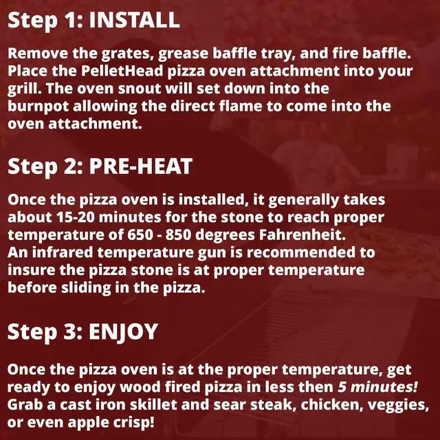 Alt view image 6 of 6 - Pellet Grill Pizza Oven Attachment for Wood-Fired Cooking, Fits Traeger, GMG, Pit Boss, Camp Chef, Rec-Tec, Converts Grill to Pizza Oven, 800°F Heat, Stainless Steel
