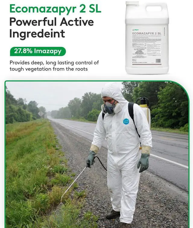 Alt view image 2 of 6 - Ecomazapyr 2 SL Herbicide - Broad-Spectrum Brush & Weed Killer for Aquatic/Terrestrial Areas - Grass and Weed killer for Trees, Brush, Emergent Aquatic Vegetation - 27.8% Imazapyr, 2.5 Gallon