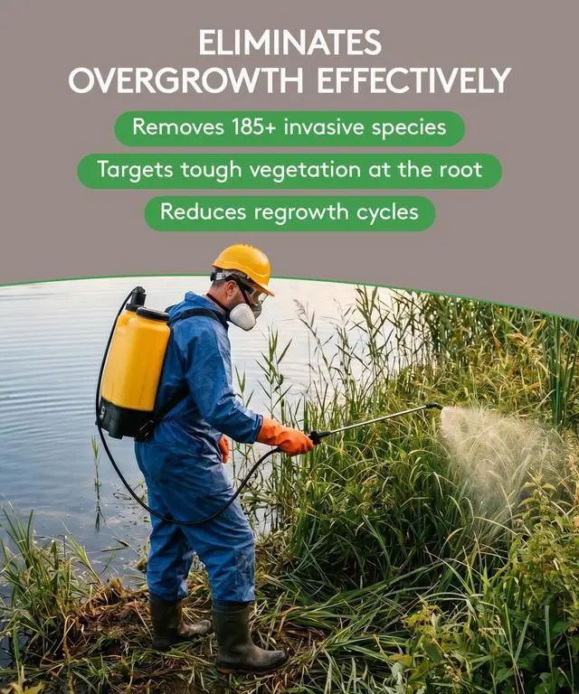 Alt view image 5 of 6 - Ecomazapyr 2 SL Herbicide - Broad-Spectrum Brush & Weed Killer for Aquatic/Terrestrial Areas - Grass and Weed killer for Trees, Brush, Emergent Aquatic Vegetation - 27.8% Imazapyr, 2.5 Gallon