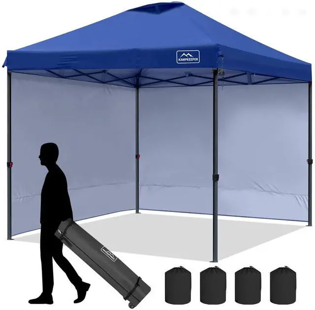 Main image of 10x10 Pop-Up Canopy Tent, Waterproof, Portable Shade with Side Walls, Adjustable Instant Outdoor Shelter for Camping, Backyard, and Events, Navy Blue