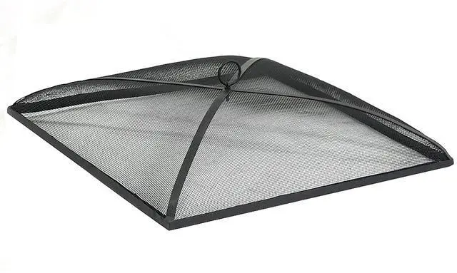 Main image of Sunnydaze Heavy-Duty Steel Mesh Fire Pit Spark Screen Cover - Outdoor Fire Pit Screen Cover - Square - Black - 31-Inch