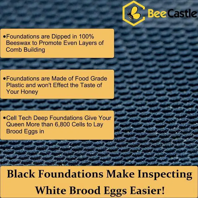 Alt view image 6 of 6 - 8 Frame Langstroth Bee Hive Coated with Beeswax Includes Beehive Frames and Waxed Foundations (2 Deep Boxes & 1 Medium Box)