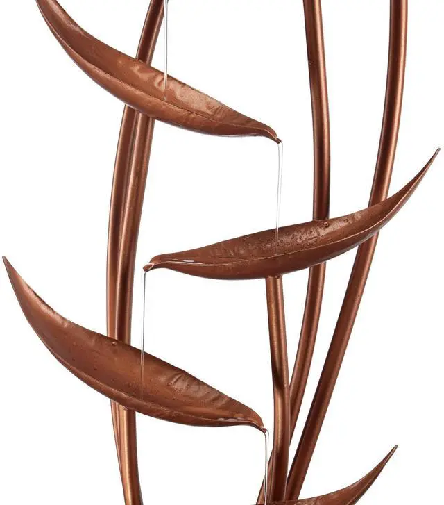 Alt view image 3 of 6 - Ashton Tiered Copper Leaves 41" High Large Modern Indoor Outdoor Cottage Core Decor Resin Floor Fountain Standing Waterfall Cascading Water Feature for Outside Garden Patio Yard