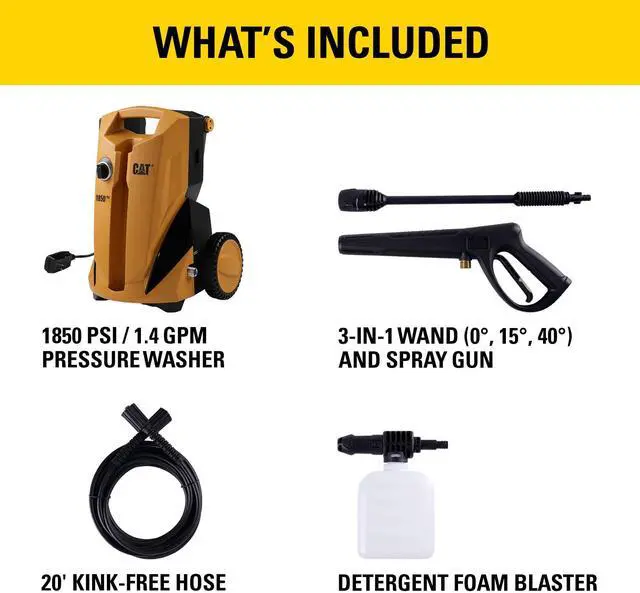 Alt view image 2 of 6 - Electric Pressure Washer 1850 PSI 1.4 GPM with 20' high-Pressure Hose, Quick Release Gun, 3-in-1 Nozzle Lance, Foam Cannon Water Pressure Washers, Power Washer for Your Home Patio, Driveway & RV