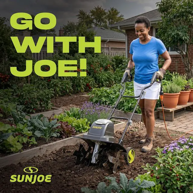 Alt view image 5 of 6 - Corded Electric Garden Tiller & Cultivator with 15-Amp Motor and 6 Steel Tines Heavy-Duty Rototiller with 15.7" Cutting Width for Outdoor Lawn, Yard & Soil Aeration, TJ605E