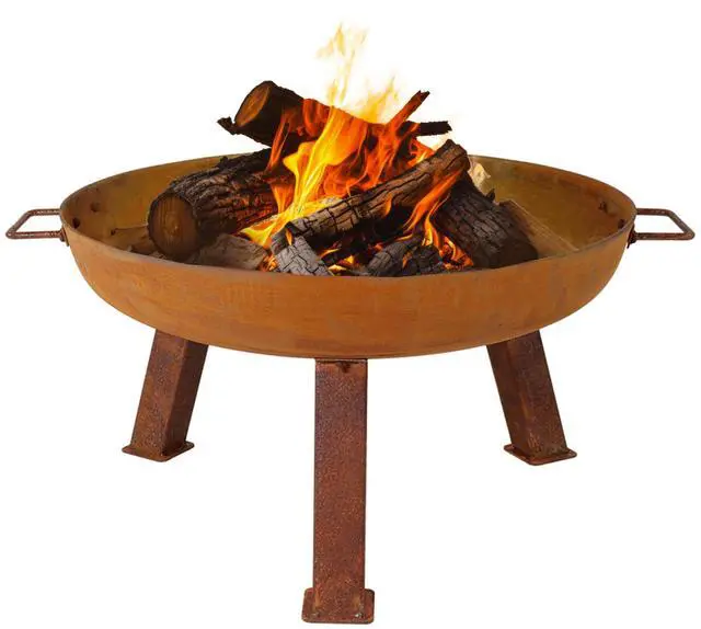 Main image of Sunnydaze Cast Iron Heavy Duty Fire Pit for Outside - Wood Burning Outdoor Fire Pit Bowl with Handles for Patio, Backyard, Camping - 24" - Rust