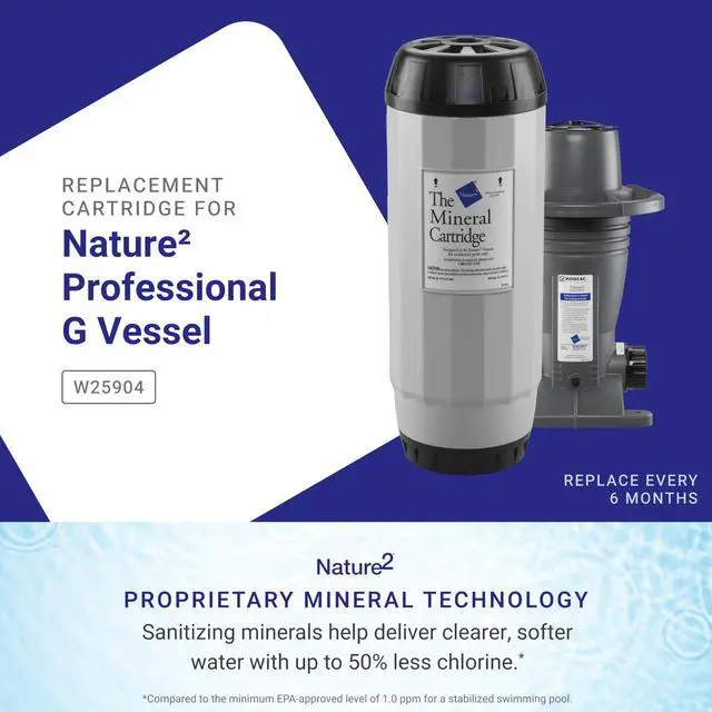 Alt view image 3 of 6 - G35 Mineral Cartridge for Inground Pools up to 35,000 Gallons | Mineral Cartridge for Professional G & Pro G Plus Pool Sanitization Vessels | Authentic Replacement Pool Filter Cartridge