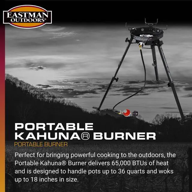 Alt view image 2 of 6 - 90411 Portable Kahuna Burner with XL Pot and Wok Brackets with Adjustable and Removable Legs, Black, Pack of 1