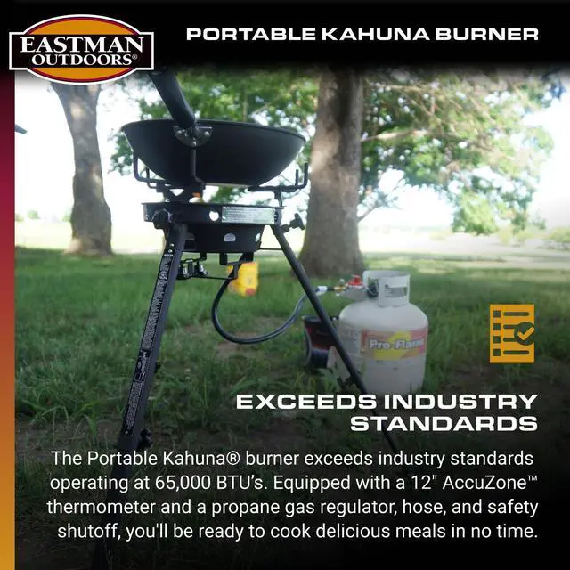 Alt view image 4 of 6 - 90411 Portable Kahuna Burner with XL Pot and Wok Brackets with Adjustable and Removable Legs, Black, Pack of 1