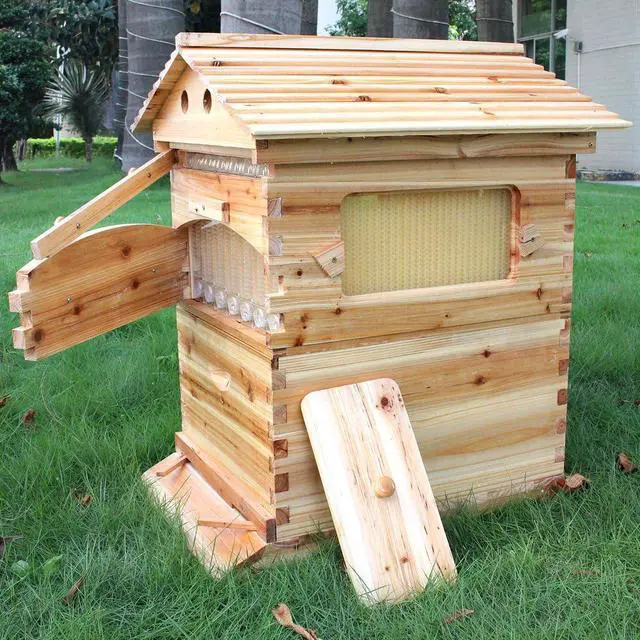 Main image of Bee Hive, Beehive with 7pcs Auto Super Frames, Bee House with 1pcs Super Boxes, 1pcs Brood Boxes(No Brood Frames), Bee Hives Starter Beekeeping Kits