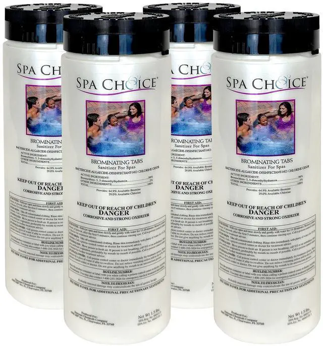 Main image of 1.5-Pounds 4-Pack Premium Brominating Tabs Sanitizer for Spas, Bromine Tablets for Spa Hot Tub, Made in USA