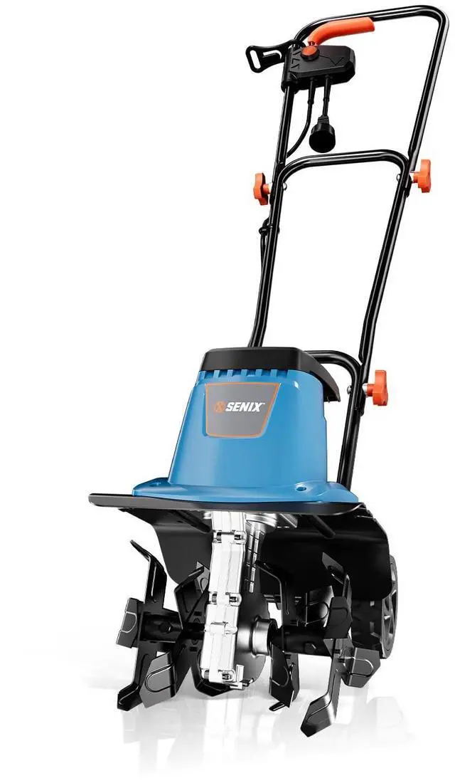 Main image of Electric Corded Garden Tiller & Cultivator, Steel Tines, 8 Amp, 12 Till Width,8 Till Width 3-Position Wheel Adjustment-Heavy Duty Gardening Machine Equipment for Lawn, Yard, & Grass