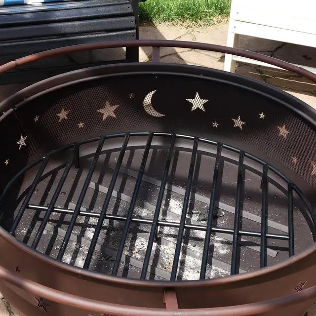 Alt view image 4 of 6 - Sunnydaze Round Fire Pit Grate - Elevated Wood Grate for Fire Pit - Heavy-Duty Steel Log Grate for Outside - 36-Inch