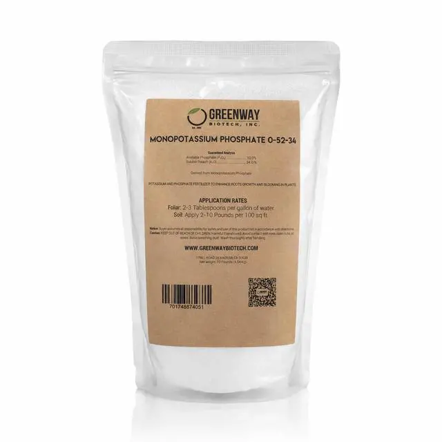 Main image of Monopotassium Phosphate Fertilizer 0-52-34-100% Water Soluble Hydroponics for Root Strength - Increase Yield and Blooming - High Purity Plant Nutrient Formula - 10 Pounds